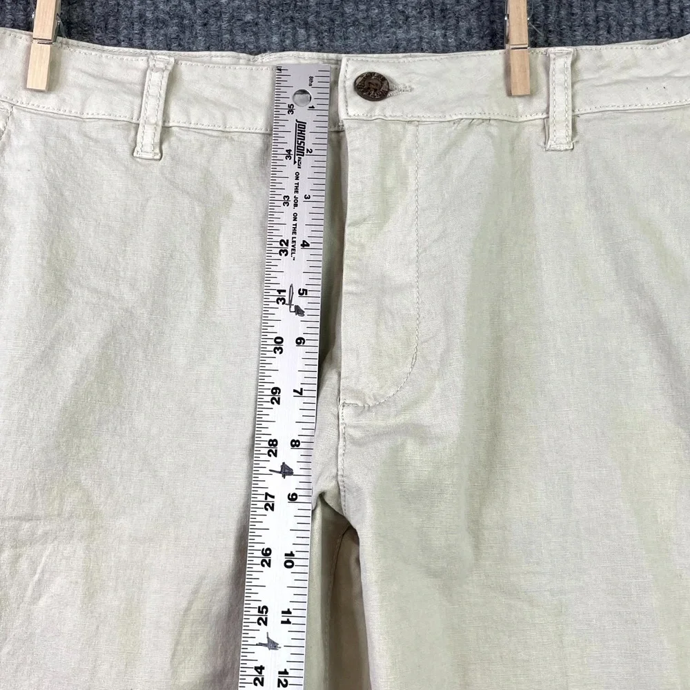 Tailor Vintage Chino Pants Men's 33x32 Beige Comfort Stretch Slim Fit Streetwear